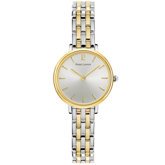 Дамски ръчен часовник с кварцов механизъм - корпус от Стомана - Стоманена верижка - цвят Сребрист Злато