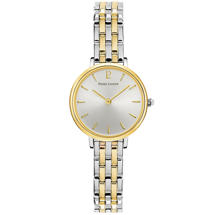 Дамски ръчен часовник с кварцов механизъм - корпус от Стомана - Стоманена верижка - цвят Сребрист Злато