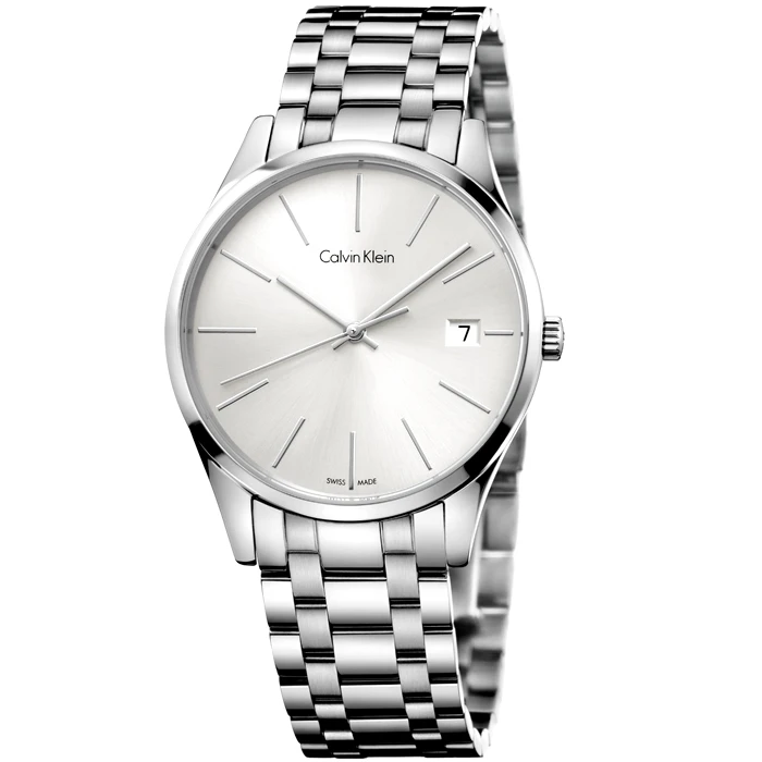 Мъжки ръчен часовник с кварцов механизъм - корпус от Стомана - Стоманена верижка - цвят Сребрист Сив