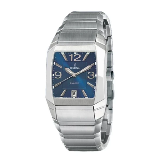 Мъжки ръчен часовник с кварцов механизъм - корпус от Стомана - Стоманена верижка - цвят Син