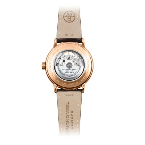 Мъжки ръчен часовник с автоматичен механизъм - корпус от Стомана - Естествена кожа - цвят Черен Кафяв