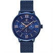 Мъжки ръчен часовник с кварцов механизъм - корпус от Стомана - Меш - цвят Син Син