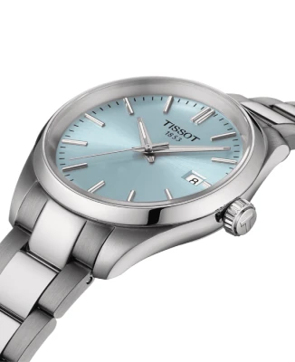 Дамски ръчен часовник с кварцов механизъм - корпус от Стомана - Стоманена верижка - цвят Син Сив