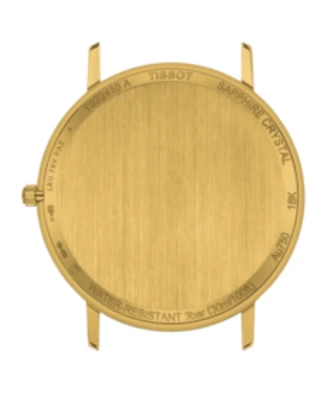 Мъжки ръчен часовник с кварцов механизъм - корпус от 18К Злато - Естествена кожа - цвят Злато Черен