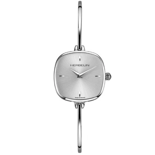 Дамски ръчен часовник с кварцов механизъм - корпус от Стомана - Стоманена верижка - цвят Сребрист Сив