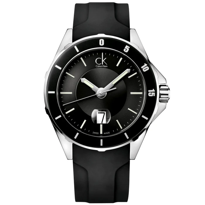 Мъжки ръчен часовник с кварцов механизъм - корпус от Стомана и керамика - Силиконова каишка - цвят Черен Черен