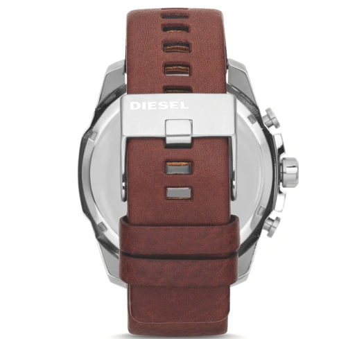 Мъжки ръчен часовник с кварцов механизъм - корпус от Стомана - Естествена кожа - цвят Черен Кафяв