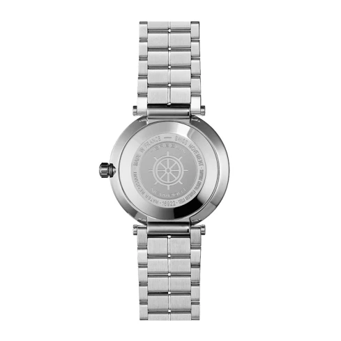 Дамски ръчен часовник с кварцов механизъм - корпус от Стомана - Стоманена верижка - цвят Седеф Сив