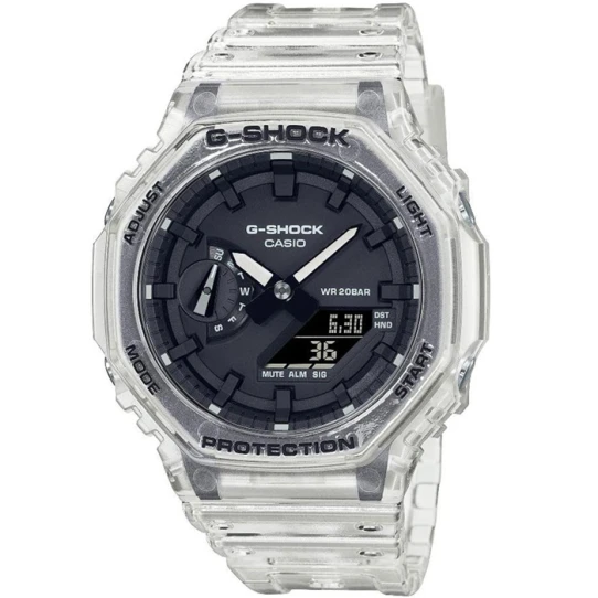 Casio GA-2100SKE-7AER G-Shock - Мъжки ръчен часовник с кварцов механизъм - корпус от Полимер - Полимер - цвят Черен Бял