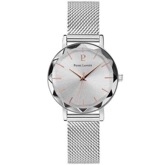 Pierre Lannier 353G628 Multiples - Дамски ръчен часовник с кварцов механизъм - корпус от Стомана - Меш - цвят Сребрист Сив