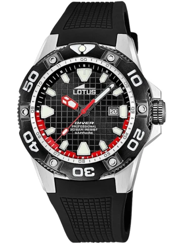 Мъжки ръчен часовник с кварцов механизъм - корпус от Стомана - Каучук - цвят Черен