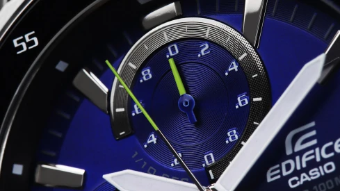 Мъжки ръчен часовник с кварцов механизъм - корпус от Стомана - Стоманена верижка - цвят Син