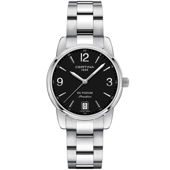 Дамски ръчен часовник с кварцов механизъм - корпус от Стомана - Стоманена верижка - цвят Черен Сив