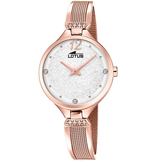 Дамски ръчен часовник с кварцов механизъм - корпус от Стомана - Меш - цвят Бял Розово Злато