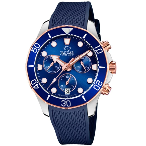 Дамски ръчен часовник с кварцов механизъм - корпус от Стомана - Каучук - цвят Син Син