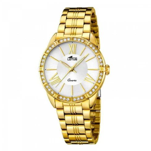 Дамски ръчен часовник с кварцов механизъм - корпус от Стомана - Стоманена верижка - цвят Сив Злато