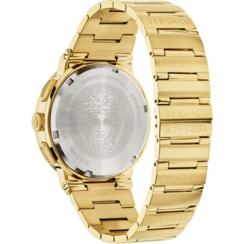 Мъжки ръчен часовник с кварцов механизъм - корпус от Стомана - Стоманена верижка - цвят Черен Злато