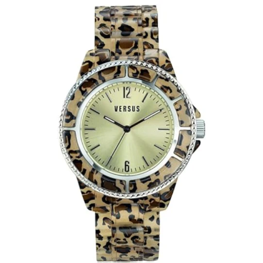 Дамски ръчен часовник с кварцов механизъм - корпус от Стомана - Полимер - цвят Шампанско Бежов