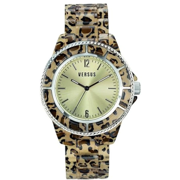 Дамски ръчен часовник с кварцов механизъм - корпус от Стомана - Полимер - цвят Шампанско Бежов