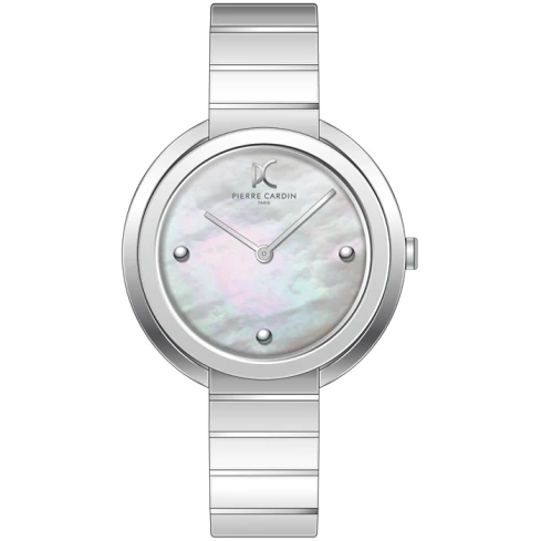 Pierre Cardin CMC.8001 Montmartre Simplicity - Дамски ръчен часовник с кварцов механизъм - корпус от Стомана - Стоманена верижка - цвят Седеф Сив