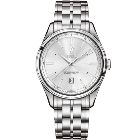 Мъжки ръчен часовник с кварцов механизъм - корпус от Стомана - Стоманена верижка - цвят Сребрист Сив