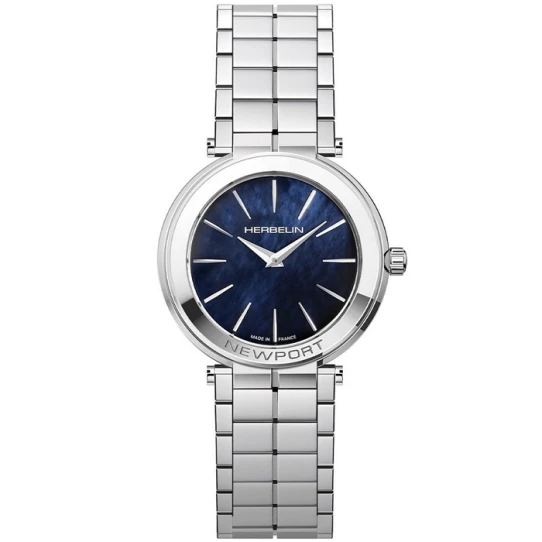 Дамски ръчен часовник с кварцов механизъм - корпус от Стомана - Стоманена верижка - цвят Седеф Сив