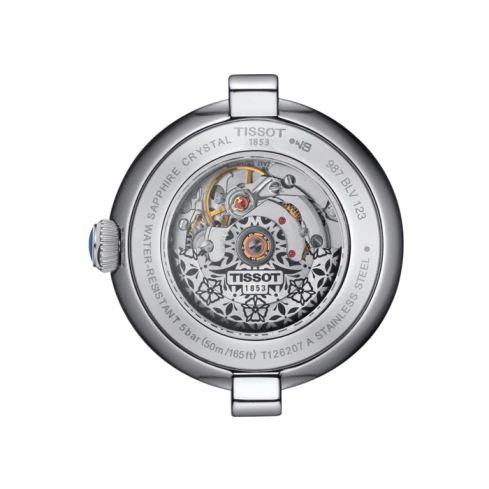 Дамски ръчен часовник с автоматичен механизъм - корпус от Стомана - Стоманена верижка - цвят Бял Сив