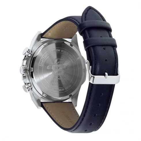 Мъжки ръчен часовник с кварцов механизъм - корпус от Стомана - Синтетична кожа - цвят Черен Черен