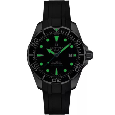 Мъжки ръчен часовник с автоматичен механизъм - корпус от Стомана - Силиконова каишка - цвят Черен Черен