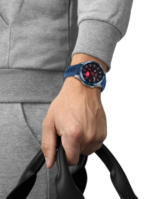 Дамски ръчен часовник с автоматичен механизъм - корпус от Стомана - Стоманена верижка - цвят Син