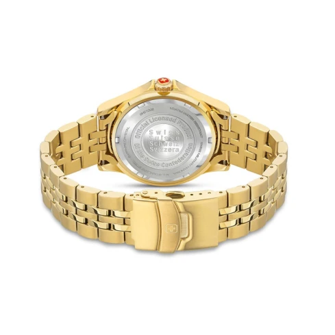 Мъжки ръчен часовник с кварцов механизъм - корпус от Стомана - Стоманена верижка - цвят Черен Злато