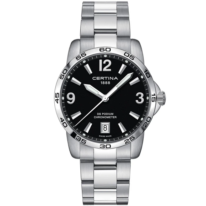 Мъжки ръчен часовник с кварцов механизъм - корпус от Стомана - Стоманена верижка - цвят Черен Сив