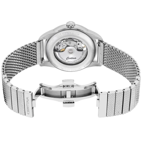 Мъжки ръчен часовник с автоматичен механизъм - корпус от Стомана - Стоманена верижка - цвят Скелетон Сив