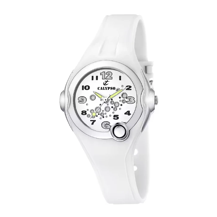 Унисекс ръчен часовник с кварцов механизъм - корпус от Полимер - Каучук - цвят Бял