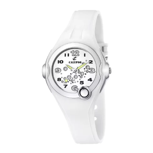 Унисекс ръчен часовник с кварцов механизъм - корпус от Полимер - Каучук - цвят Бял