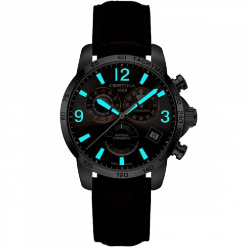 Мъжки ръчен часовник с кварцов механизъм - корпус от Стомана - Естествена кожа - цвят Сив Кафяв