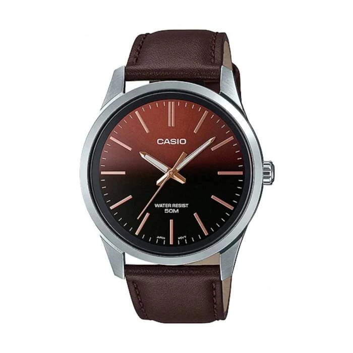 Мъжки ръчен часовник с кварцов механизъм - корпус от Стомана - Естествена кожа - цвят Черен