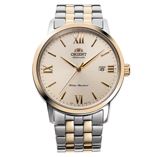 Мъжки ръчен часовник с автоматичен механизъм - корпус от Стомана - Стоманена верижка - цвят Бежов Злато