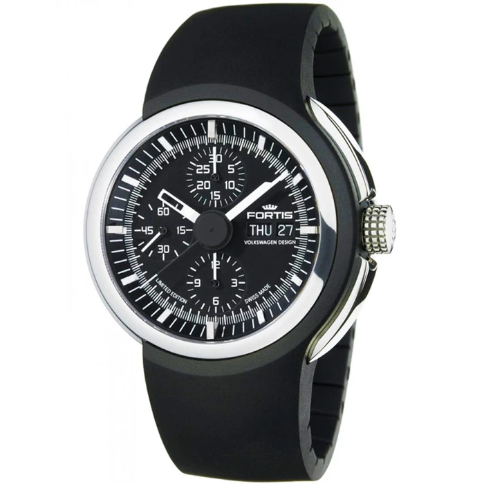 Мъжки ръчен часовник с механизъм - цвят Черен