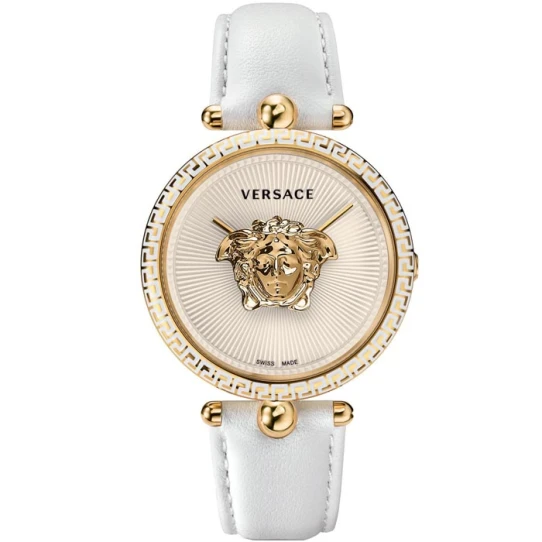 Дамски ръчен часовник с кварцов механизъм - корпус от Стомана - Естествена кожа - цвят Злато Бял