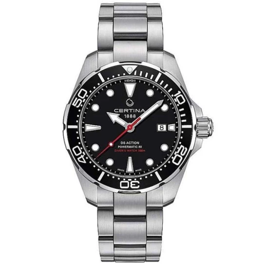 Мъжки ръчен часовник с автоматичен механизъм - корпус от Стомана - Стоманена верижка - цвят Черен Сив