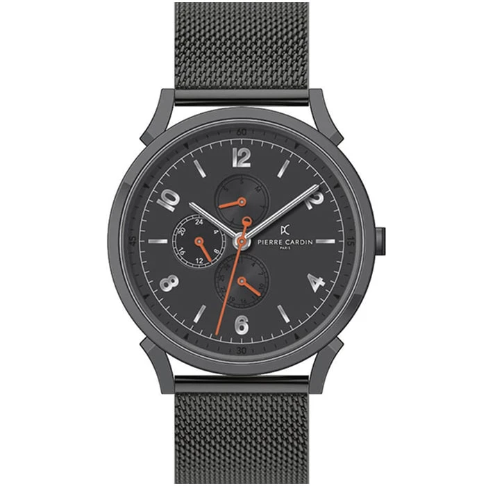 Мъжки ръчен часовник с кварцов механизъм - корпус от Стомана - Меш - цвят Черен Черен