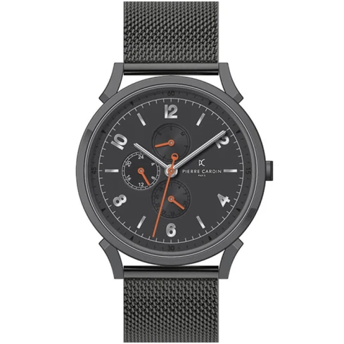 Мъжки ръчен часовник с кварцов механизъм - корпус от Стомана - Меш - цвят Черен Черен