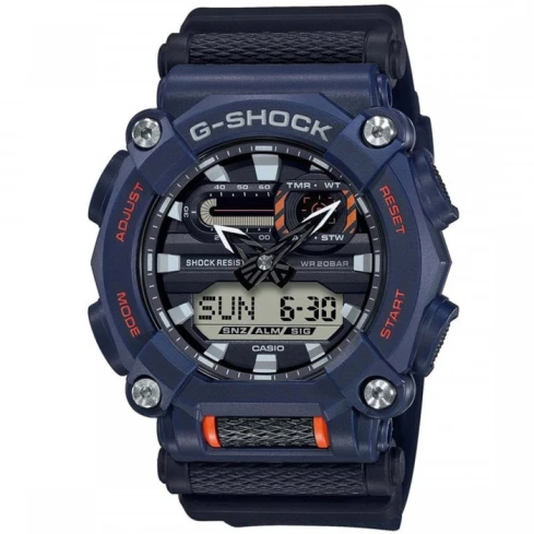 Casio GA-900-2AER G-Shock - Мъжки ръчен часовник с кварцов механизъм - корпус от Полимер - Полимер - цвят Черен Син
