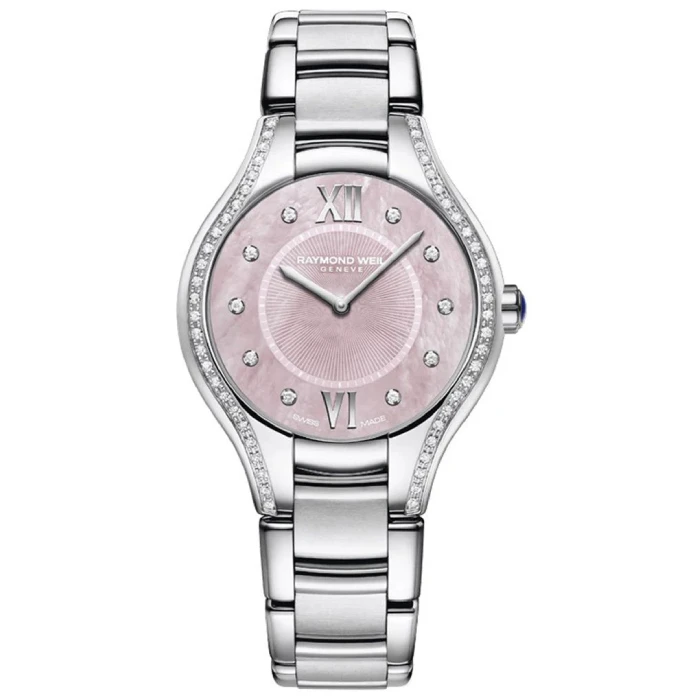 Дамски ръчен часовник с кварцов механизъм - корпус от Стомана - Стоманена верижка - цвят Седеф Сив