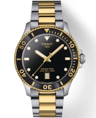 Мъжки ръчен часовник с кварцов механизъм - корпус от Стомана - Стоманена верижка - цвят Черен Злато