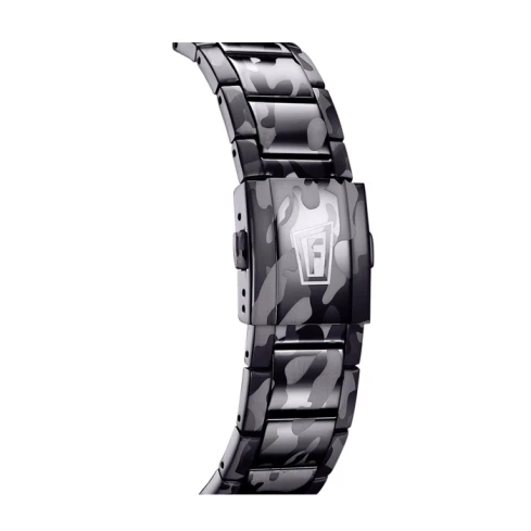 Мъжки ръчен часовник с кварцов механизъм - корпус от Стомана - Стоманена верижка - цвят Черен Биколор