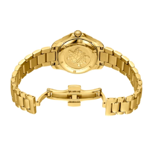 Дамски ръчен часовник с кварцов механизъм - корпус от Стомана - Стоманена верижка - цвят Шампанско Злато