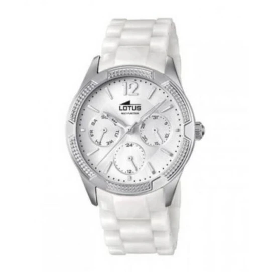 Дамски ръчен часовник с кварцов механизъм - корпус от Стомана - Силиконова каишка - цвят Бял Бял