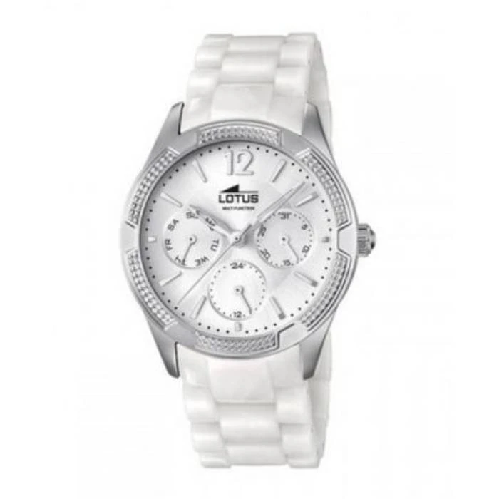 Дамски ръчен часовник с кварцов механизъм - корпус от Стомана - Силиконова каишка - цвят Бял Бял